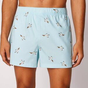 NWT J. Crew Blue Seagull Pizza Print 100% Cotton Boxers Unisex Size Medium
